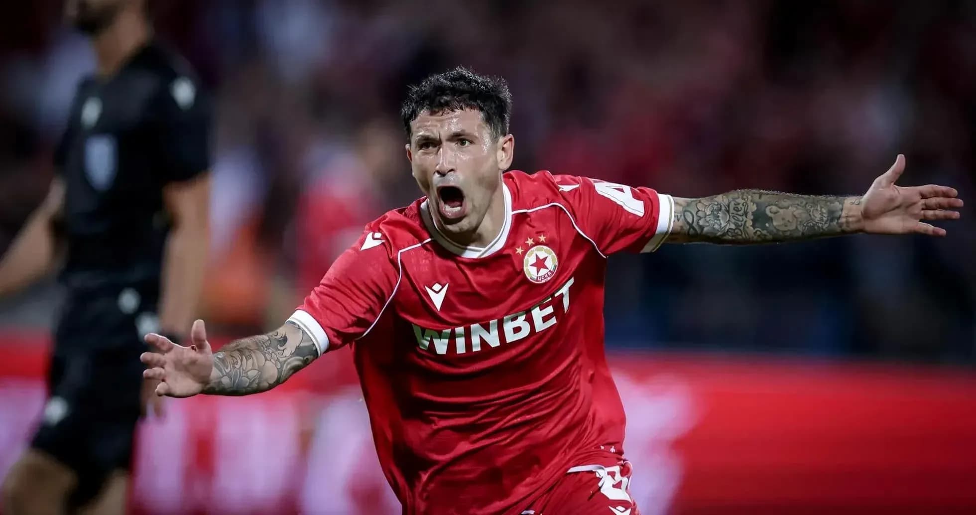 CSKA Sofia player celebrating a goal