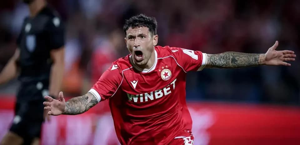 CSKA Sofia player celebrating a goal