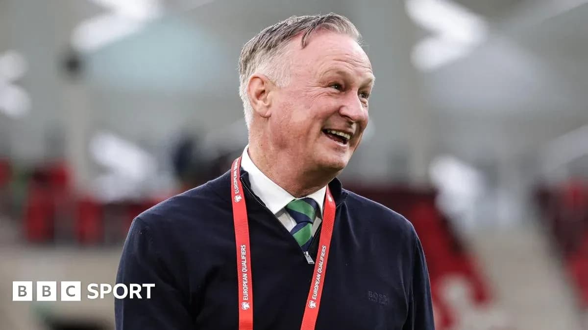 Manager smiling during European Qualifiers event