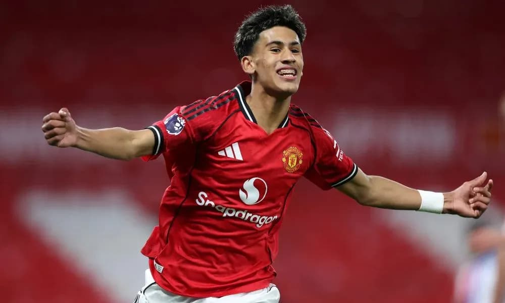 Player celebrating a goal for Manchester United