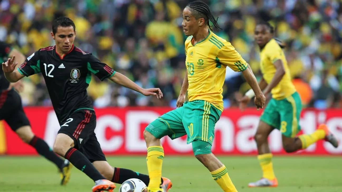 Player dribbling the ball during match action