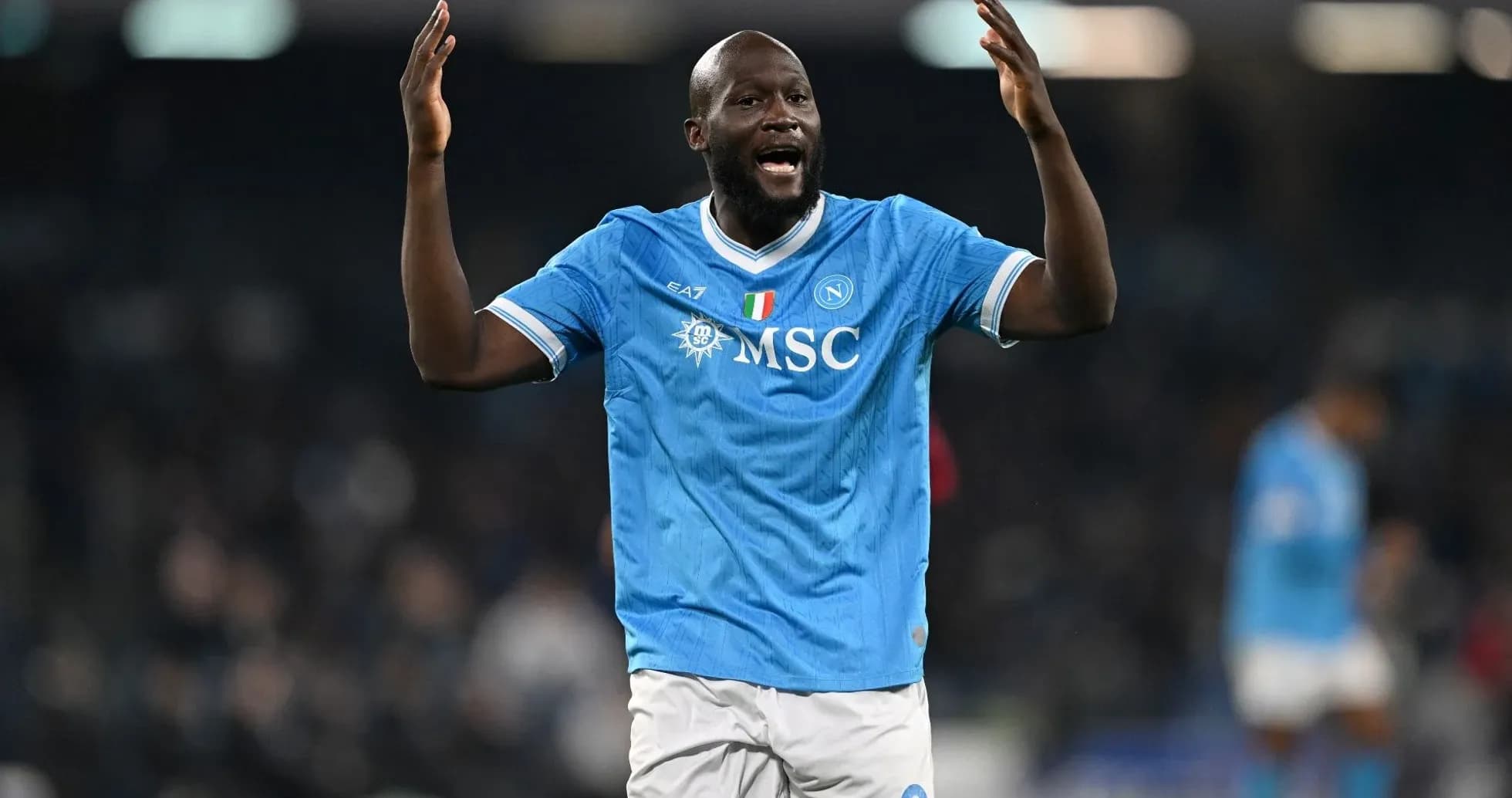 Player celebrating during a Napoli match