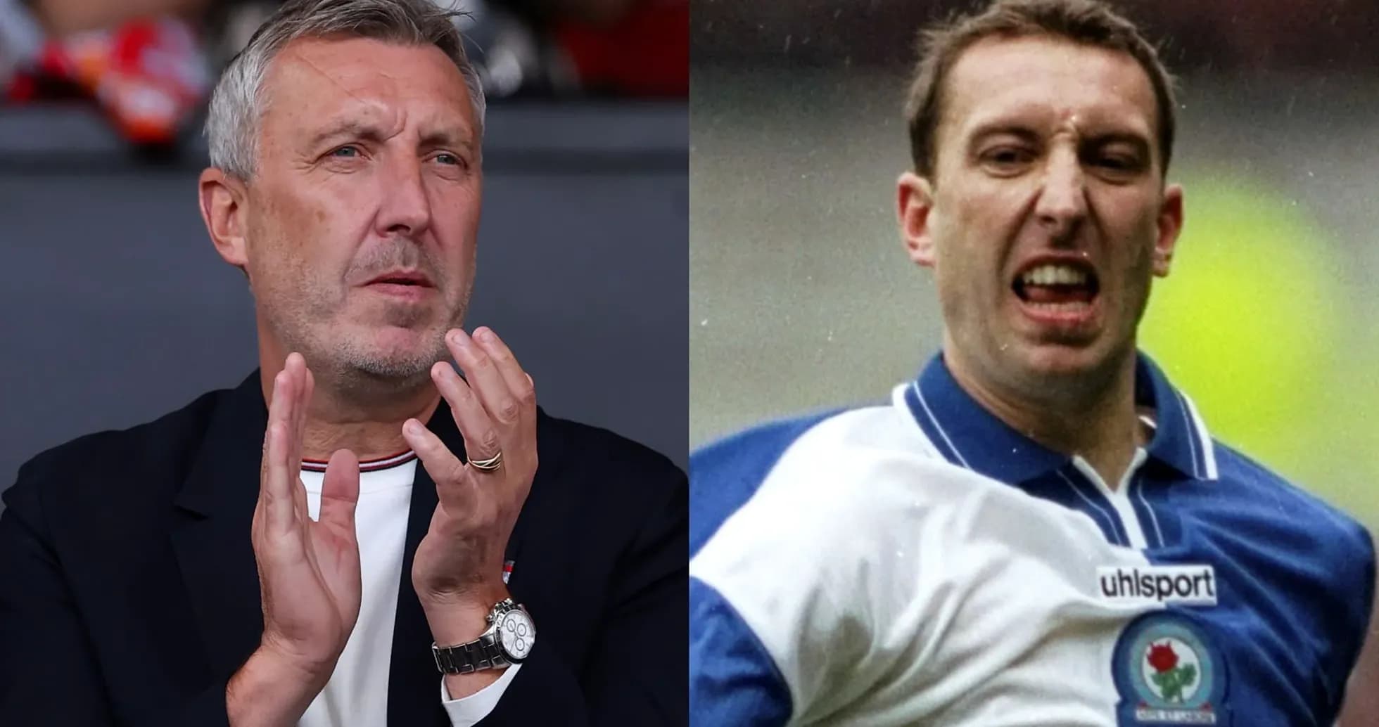 Side-by-side images of a coach and a player