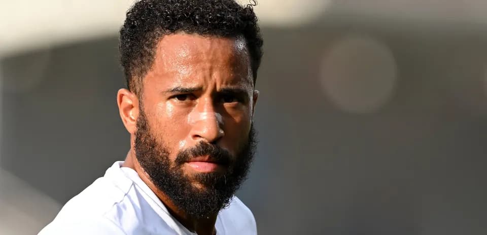 Player with beard and bandage on nose in training