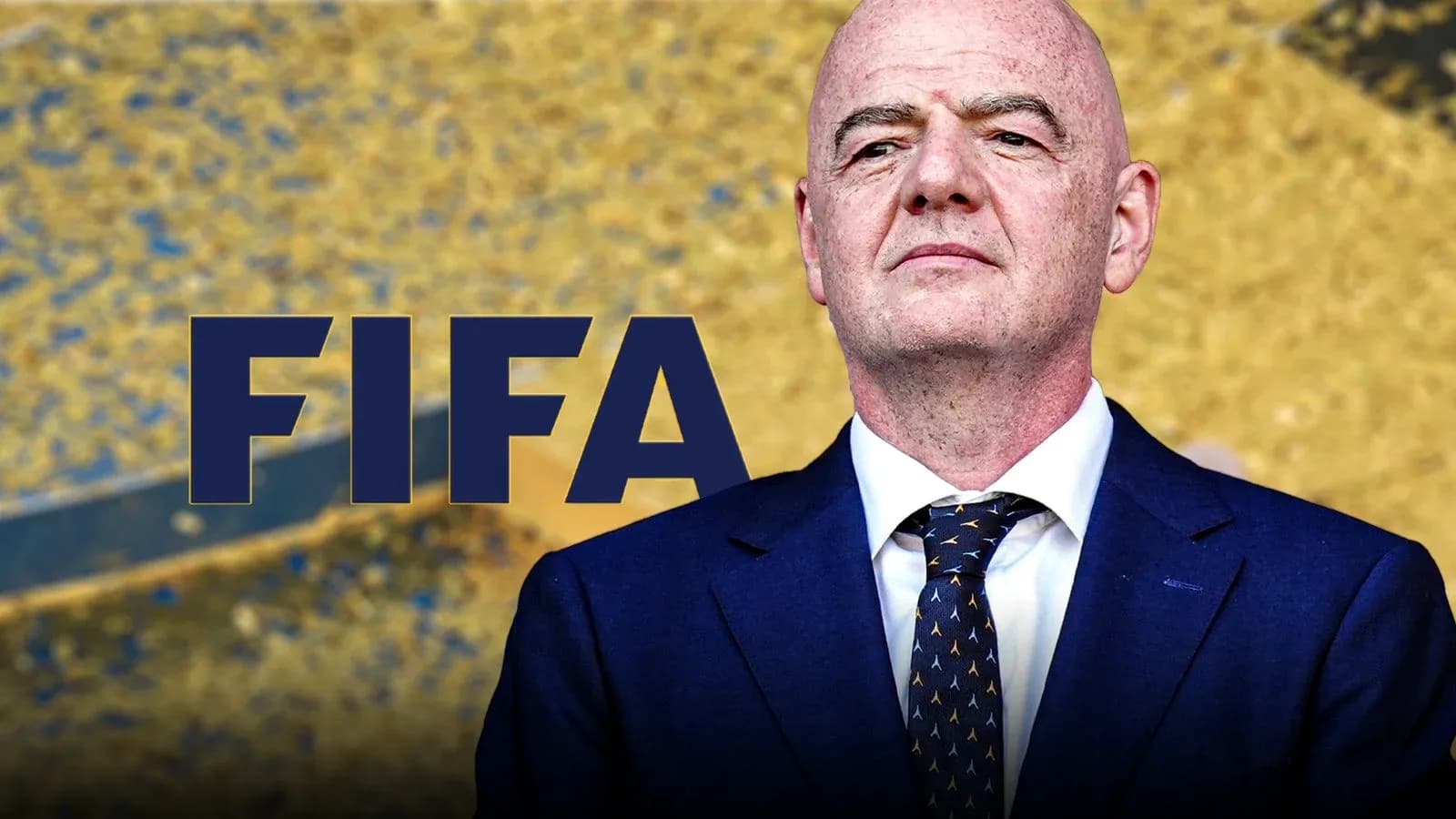 FIFA logo with official standing in background