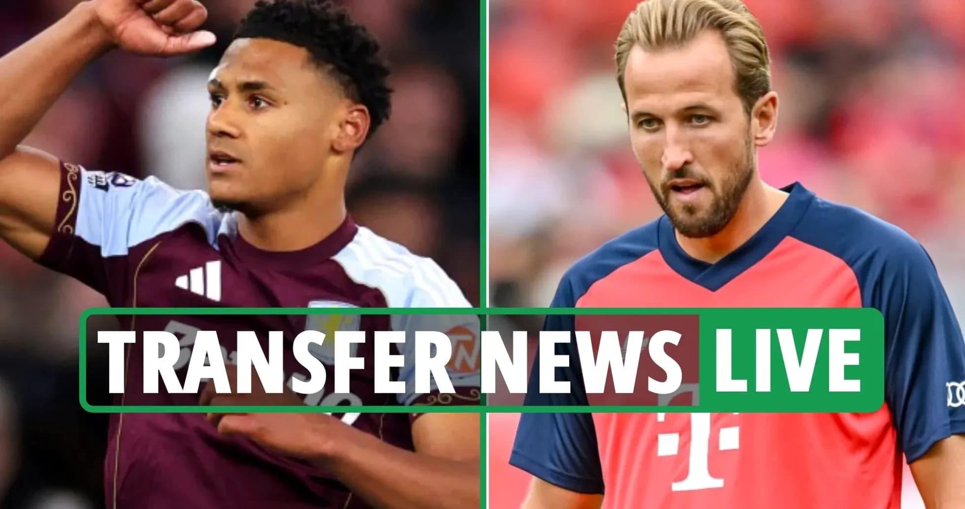 Two football players featured in transfer news graphic