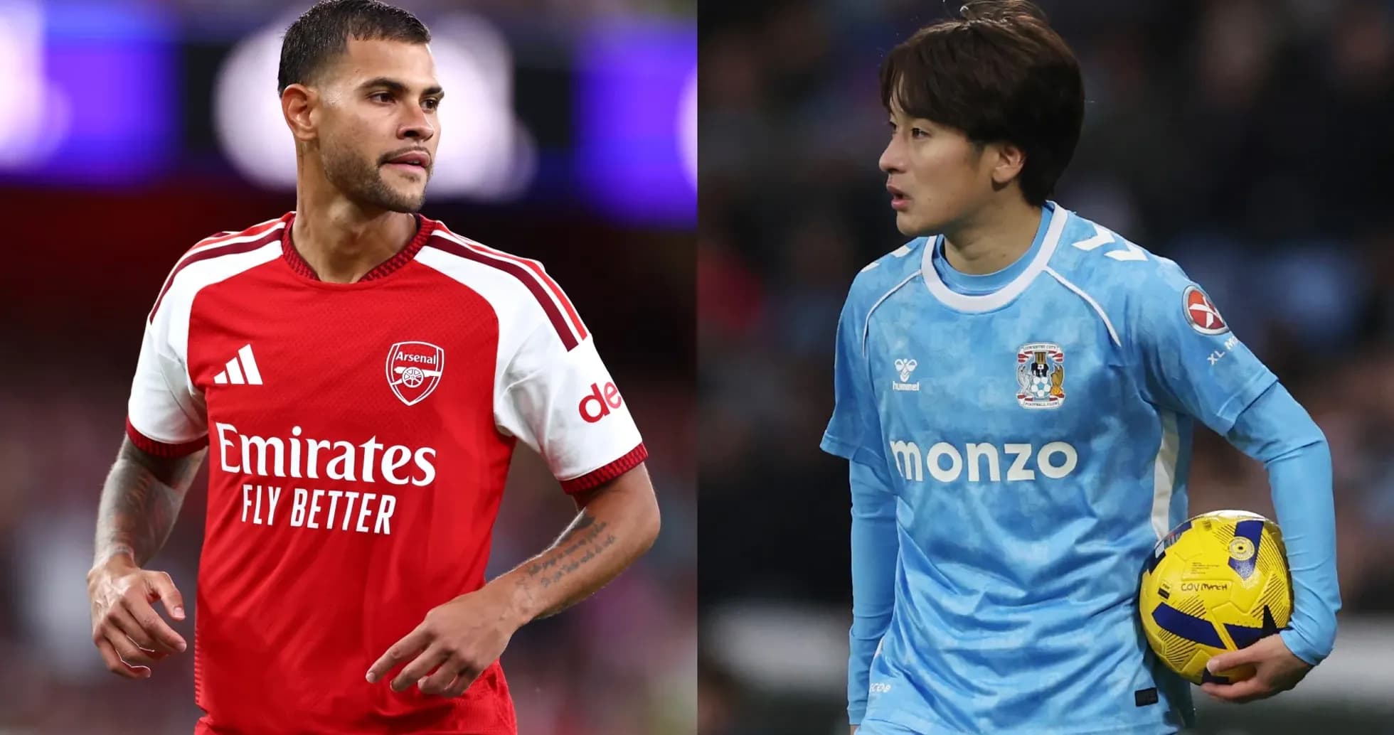 Players from Arsenal and Coventry during match