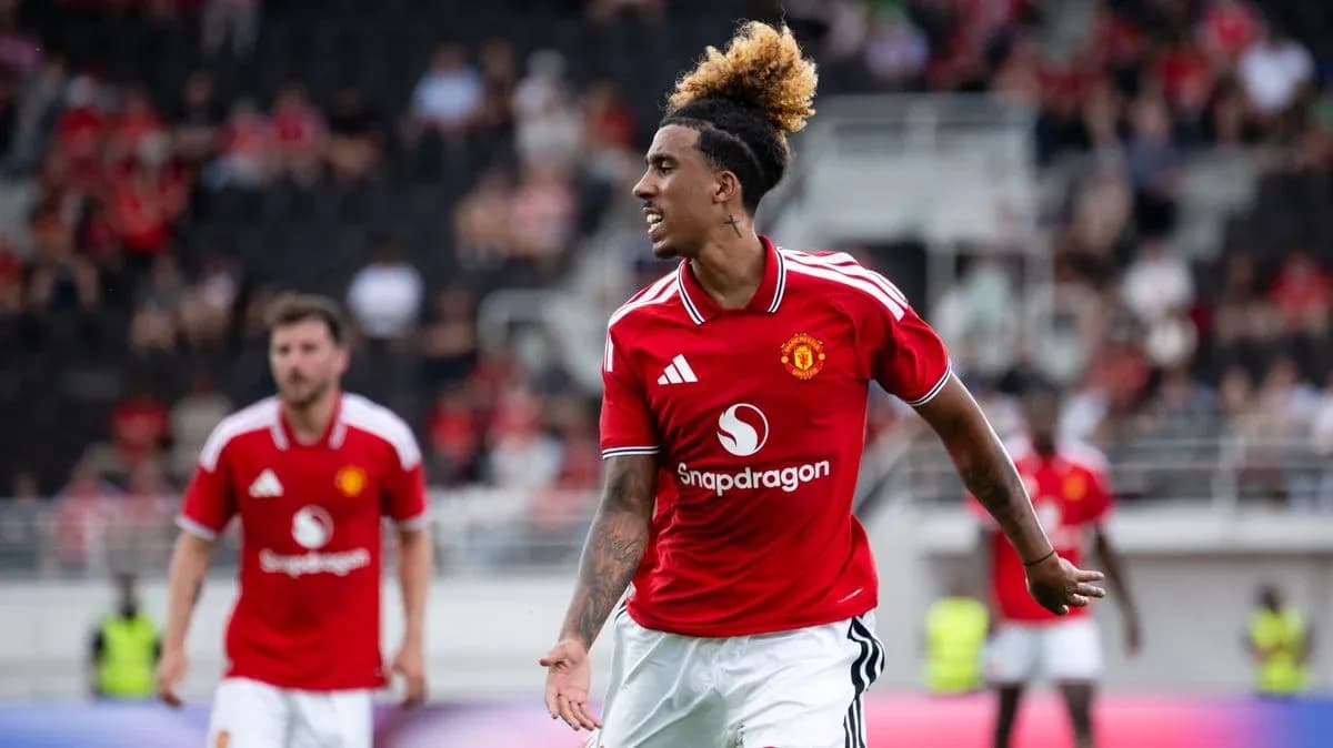 Player celebrating during Manchester United match