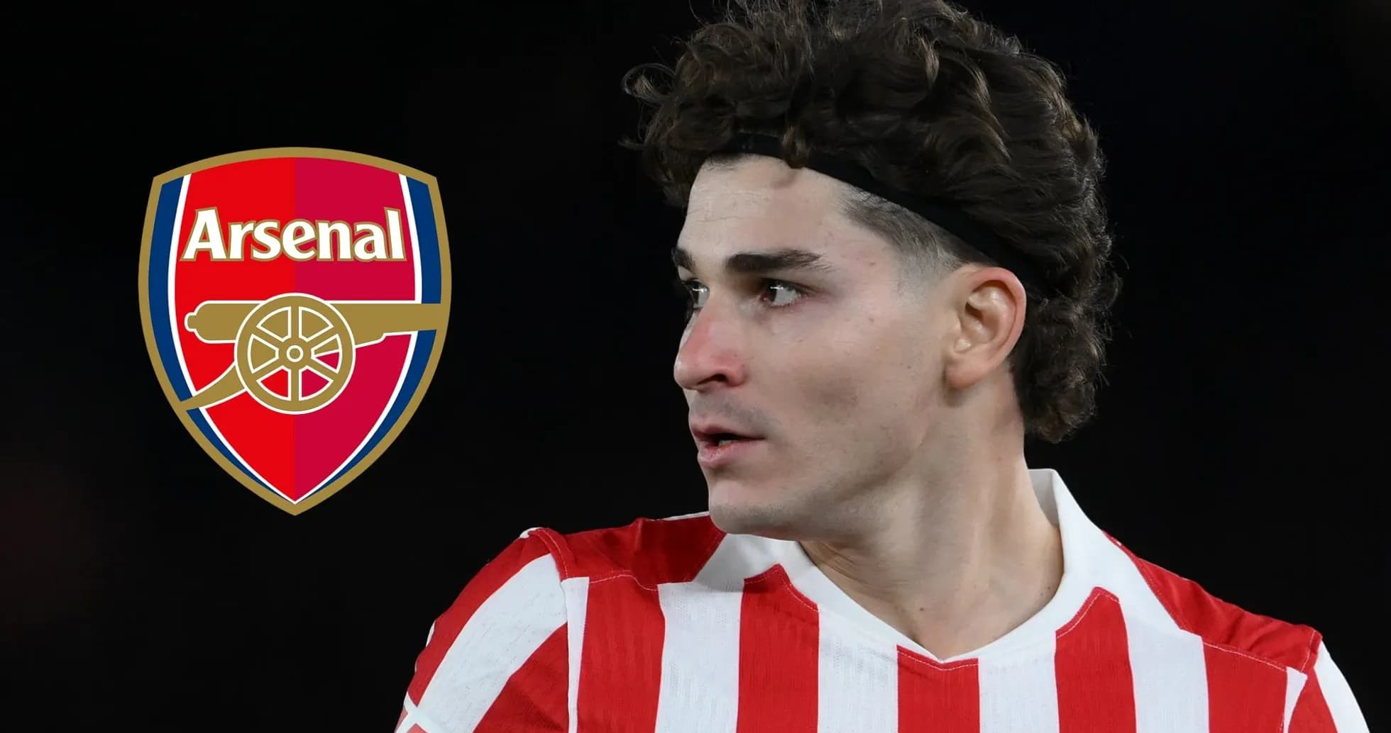 Player in red and white kit with Arsenal logo