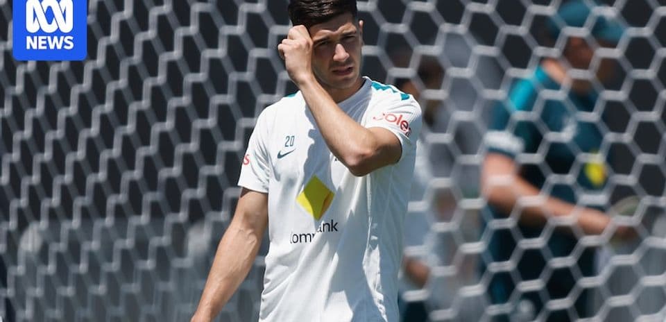 Player during training session near goalpost