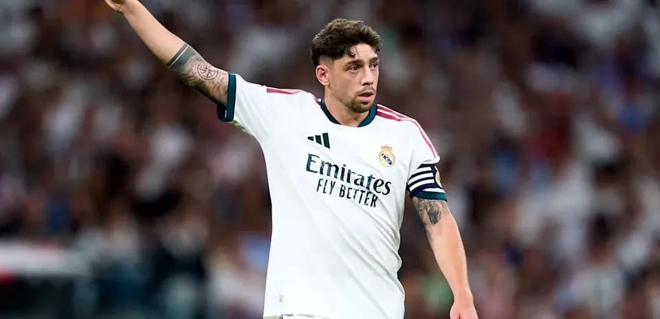 Player directing teammates during match for Real Madrid