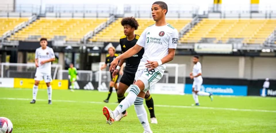 Columbus Crew II player kicking the ball