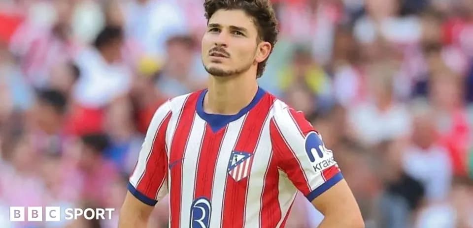 Player in Atlético Madrid kit during match