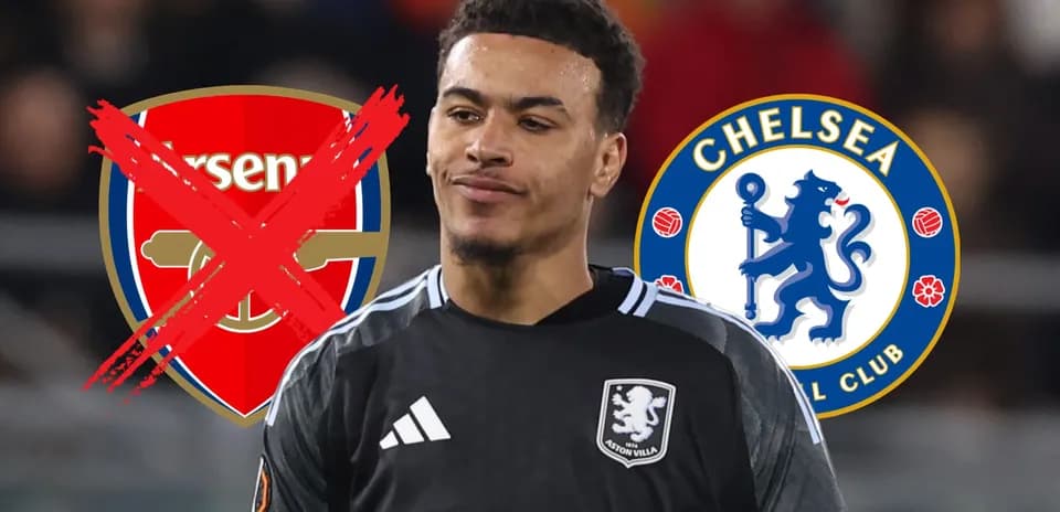 Goalkeeper with Arsenal and Chelsea logos in background