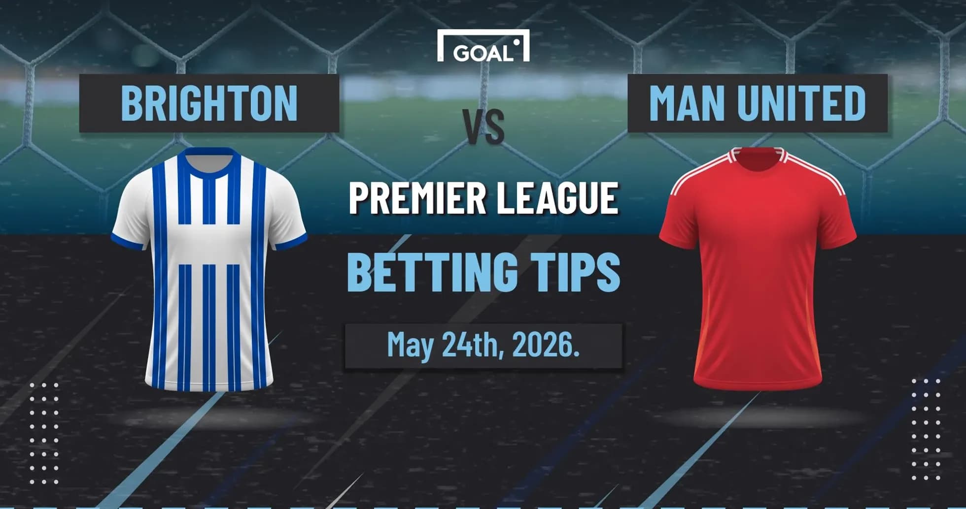 Brighton and Man United jerseys for Premier League match