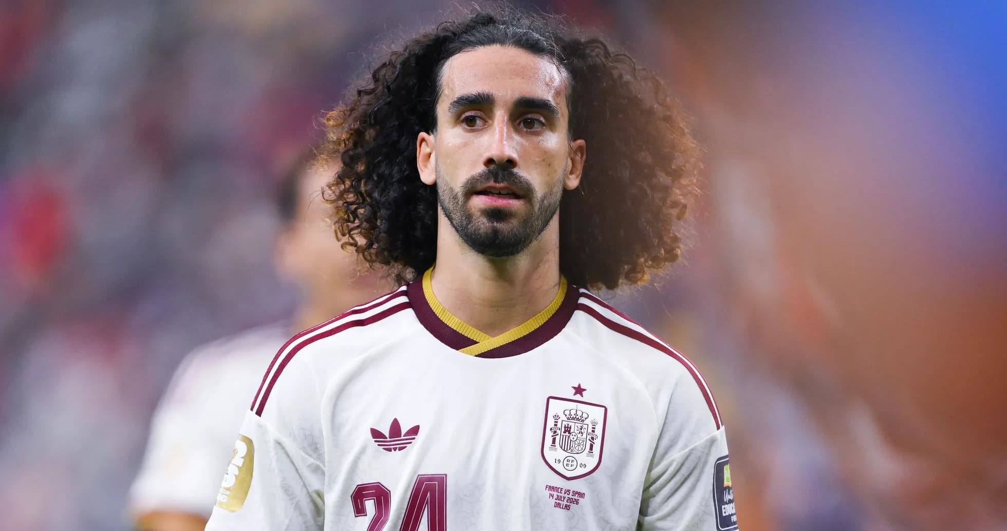Player wearing Spain jersey during match