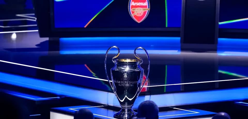 Champions League trophy displayed at Arsenal event