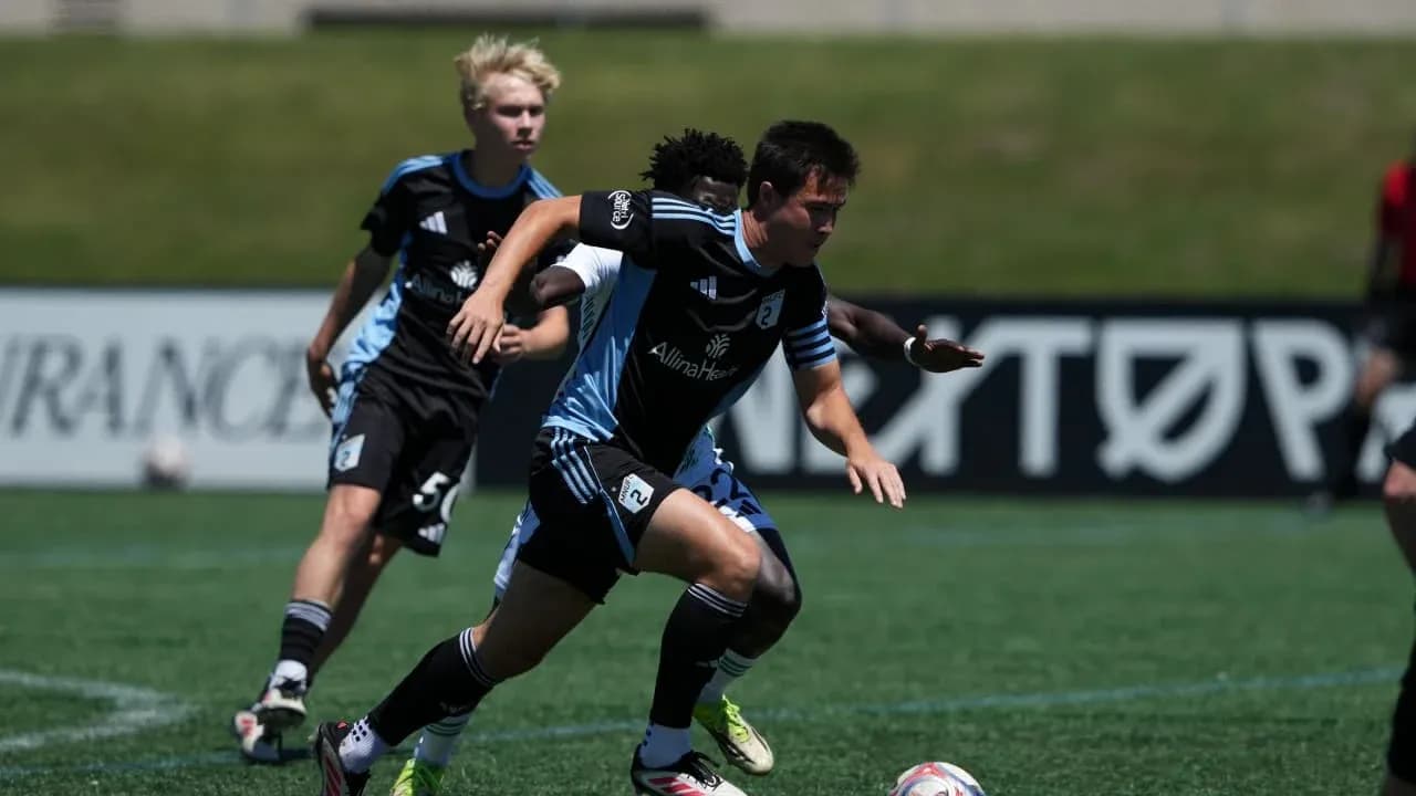 Players competing during Austin II vs Minnesota United II match