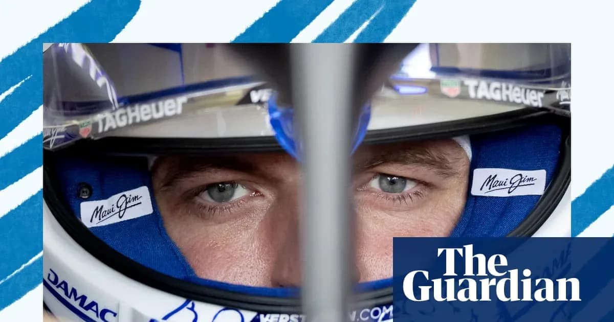 Close-up of a racing driver's focused eyes in helmet