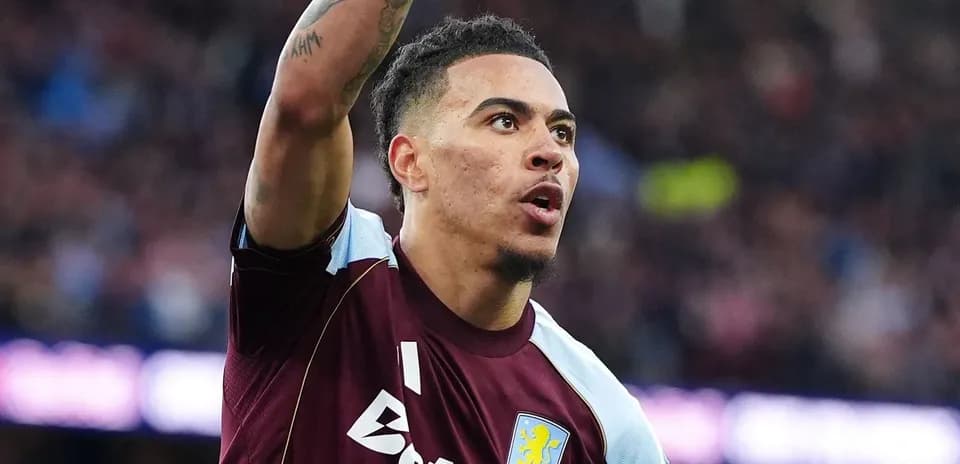 Player celebrating during a match for Aston Villa