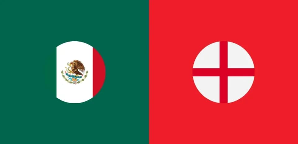 Flags of Mexico and England side by side