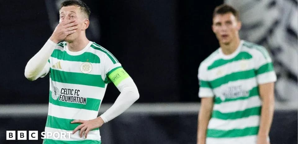 Celtic players reacting during a match