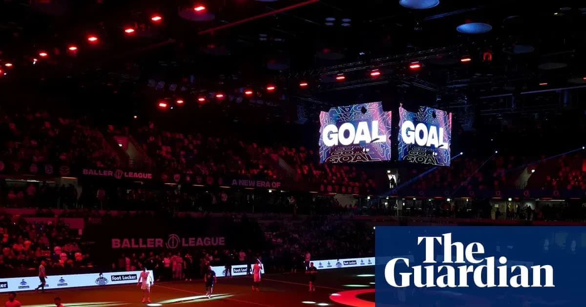 LED screens displaying 'GOAL' in arena