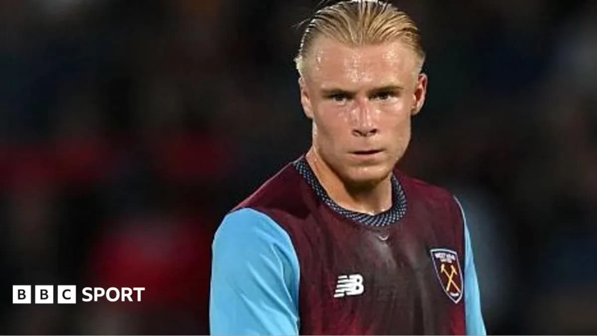 Player in West Ham United jersey during match