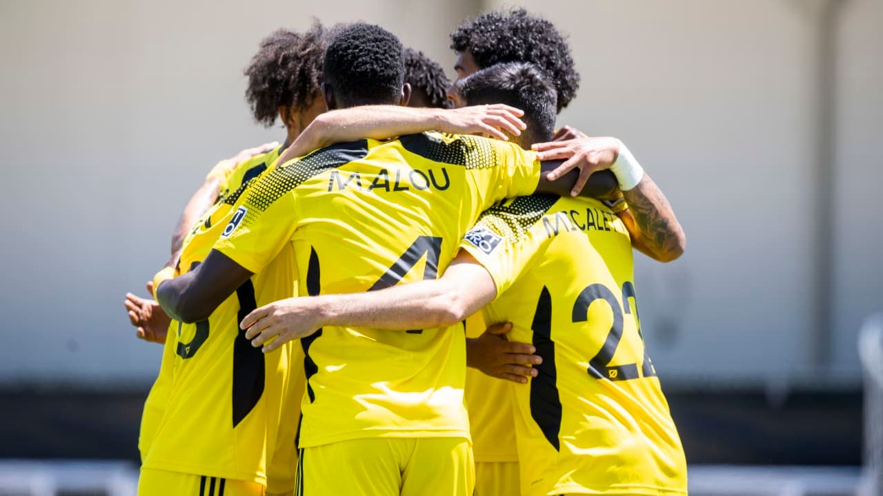 Columbus Crew II celebrating a goal
