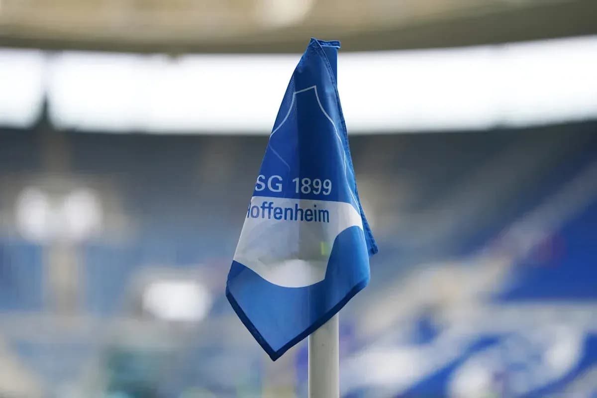 Corner flag displaying TSG 1899 Hoffenheim logo