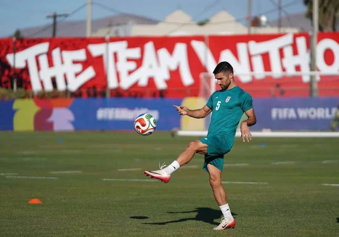 Iran player practicing during World Cup training