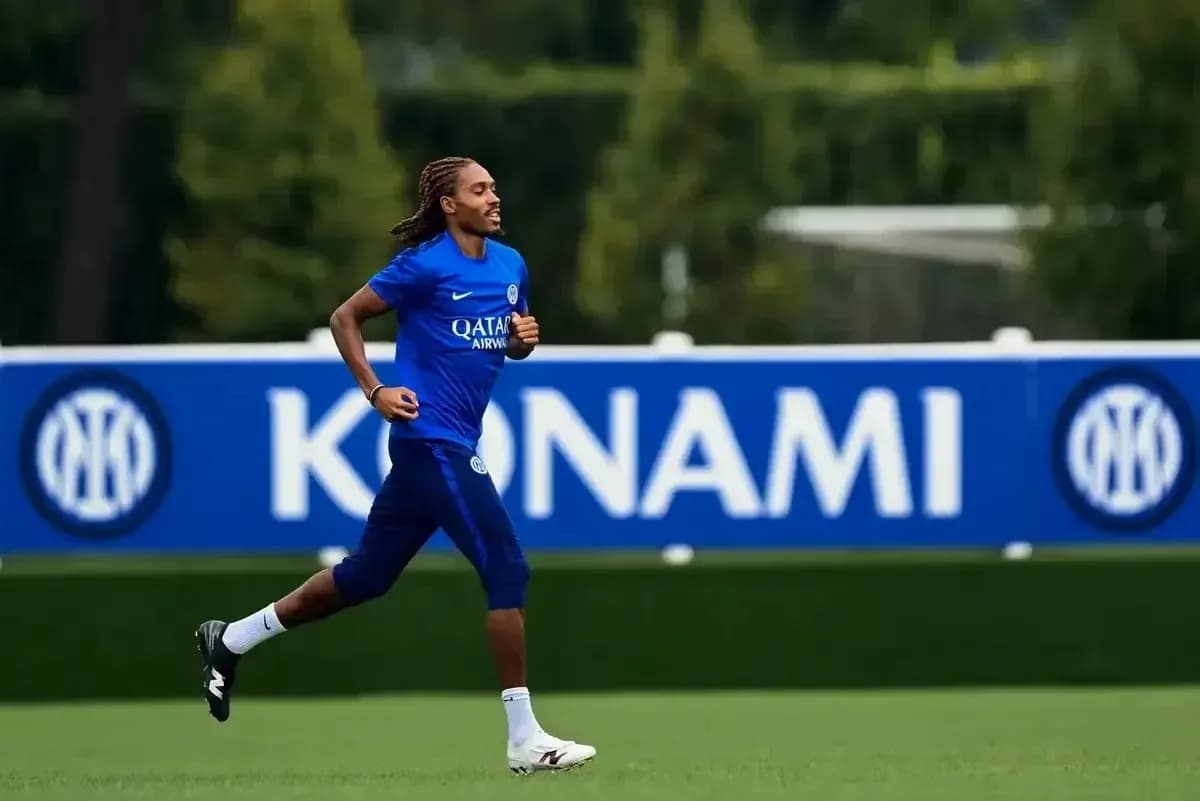 Player jogging during training session on pitch
