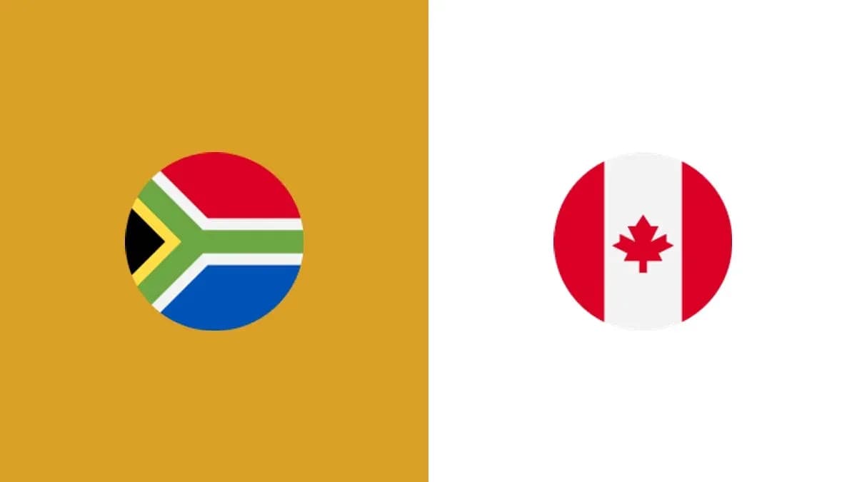 Flags of South Africa and Canada side by side