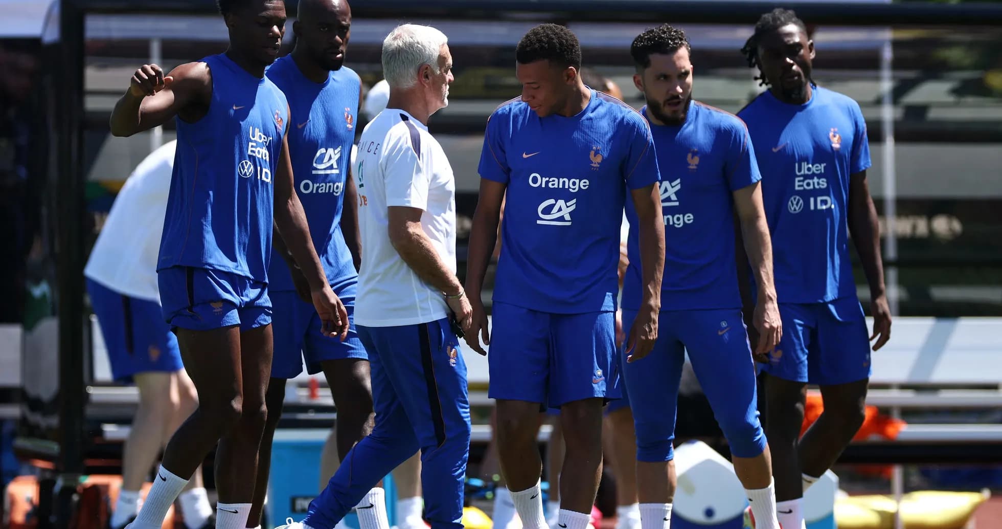 French national team players during training session