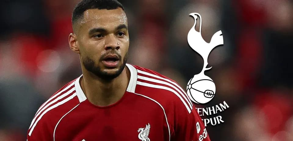 Player in Liverpool kit with Tottenham logo overlay