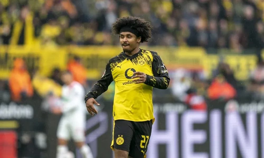 Player celebrating during a Borussia Dortmund match