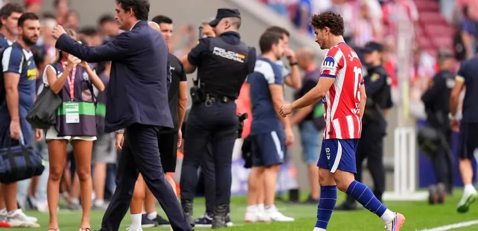 Player leaving field while manager gestures nearby