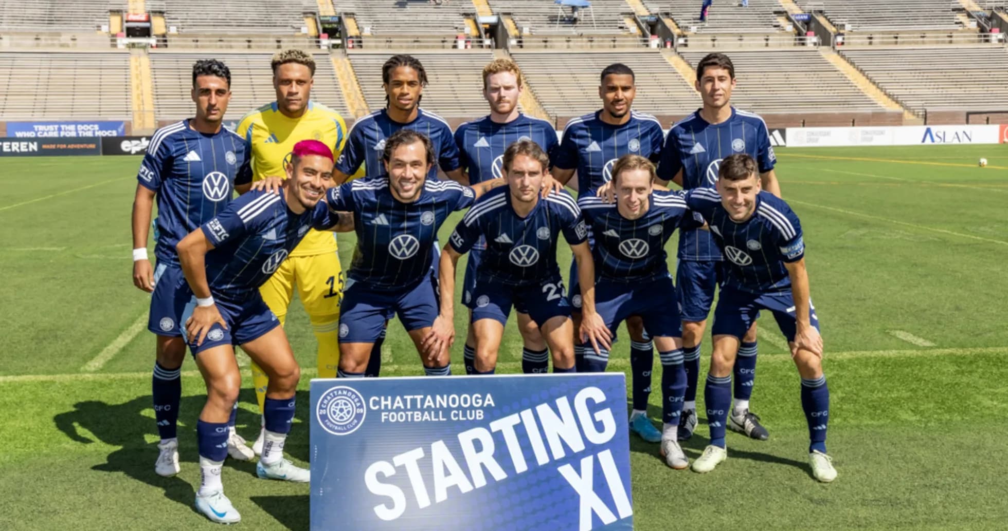 Chattanooga FC starting XI lineup before match