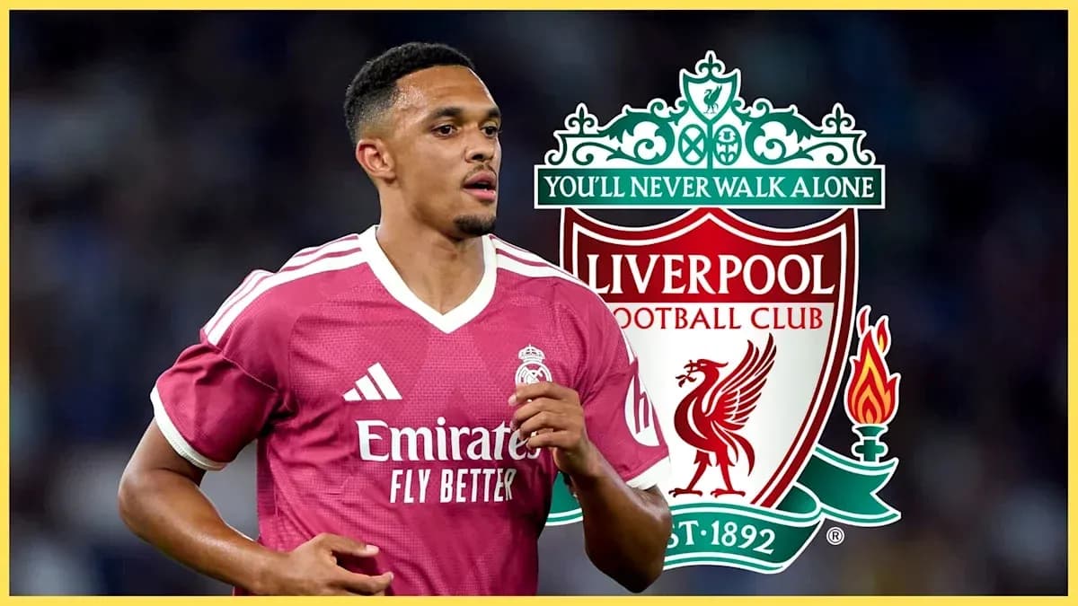 Player in pink kit with Liverpool logo background