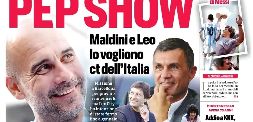 Headline about Pep Guardiola and Italian national team