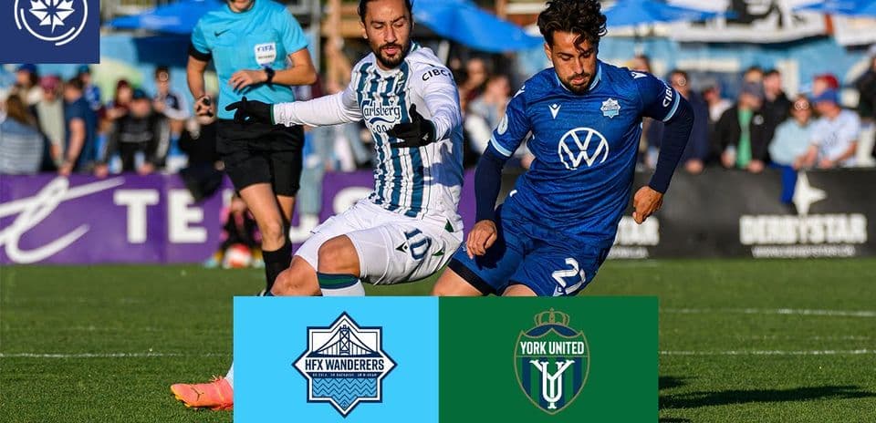 Players competing during HFX Wanderers vs York United