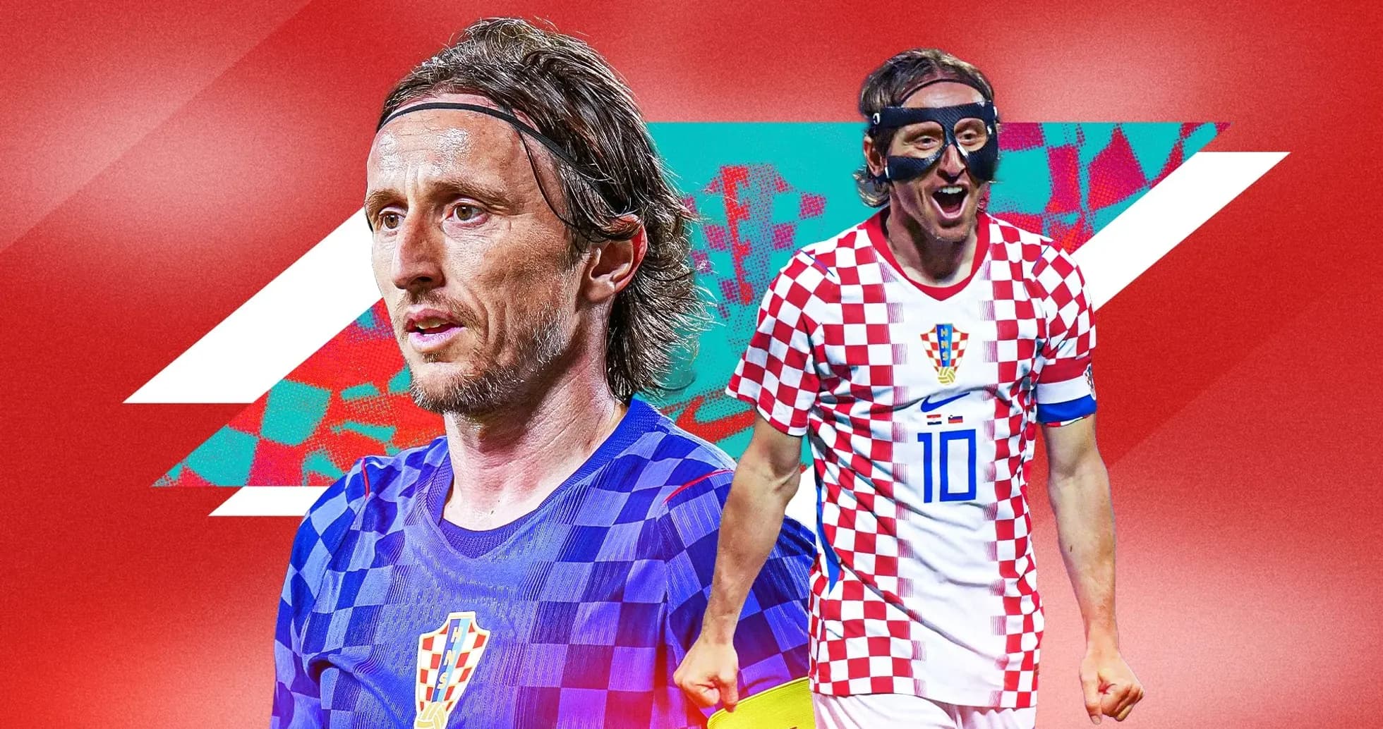 Luka Modrić in Croatia jersey with captain's armband