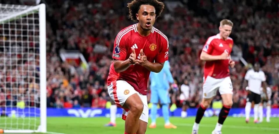 Manchester United player celebrating a goal