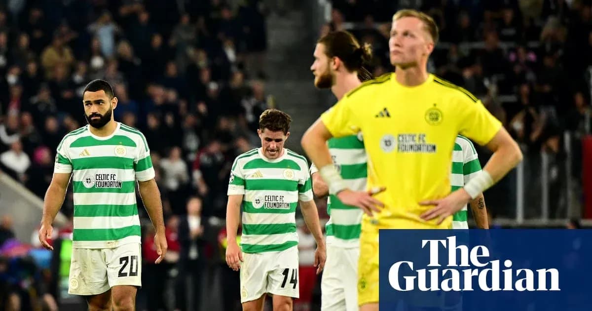 Celtic players walking off the pitch after defeat