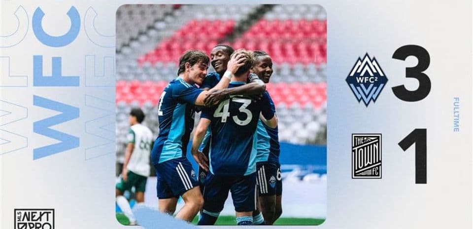 Vancouver Whitecaps II players celebrating victory