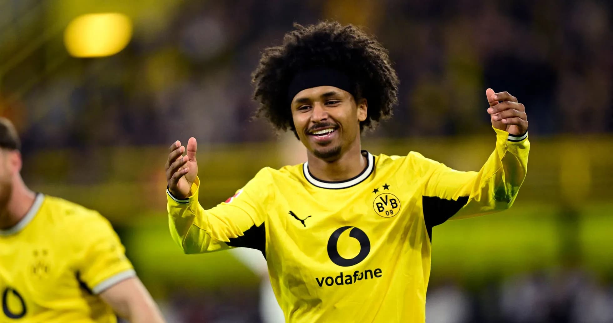 Borussia Dortmund player celebrating on the field