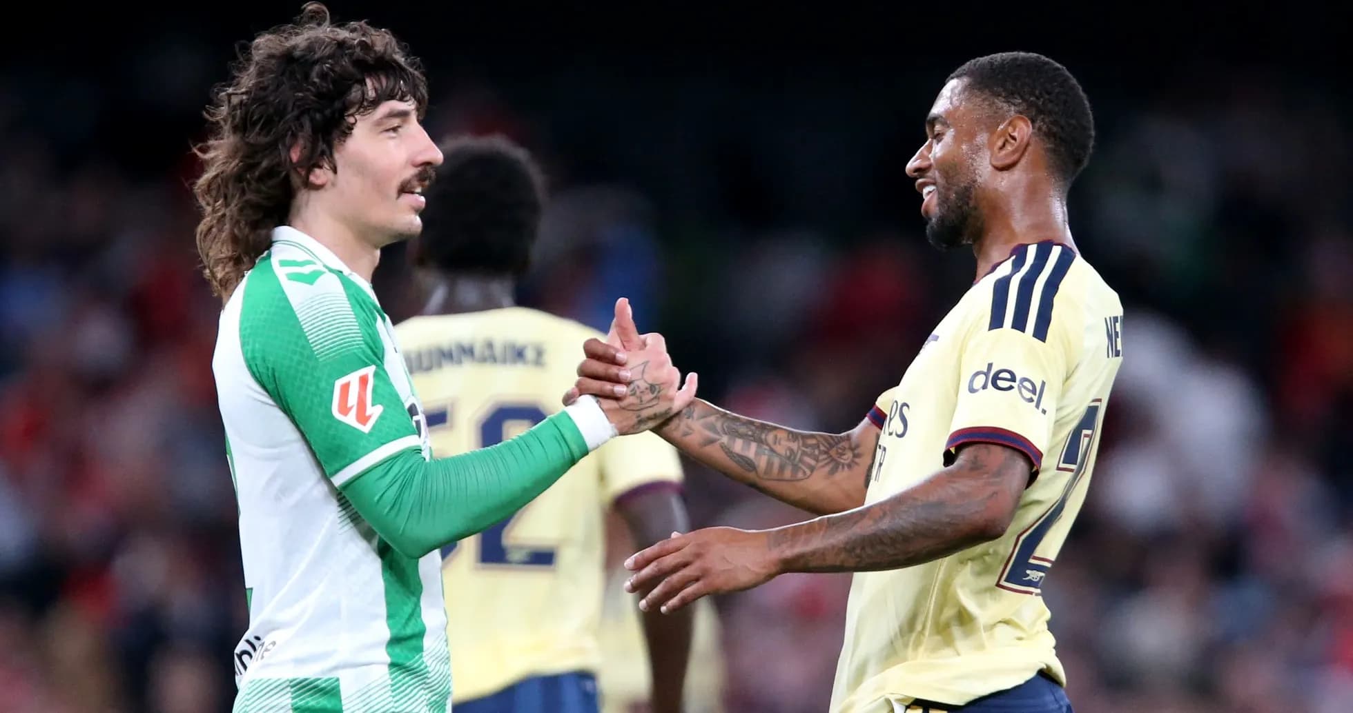 Players shaking hands after the match