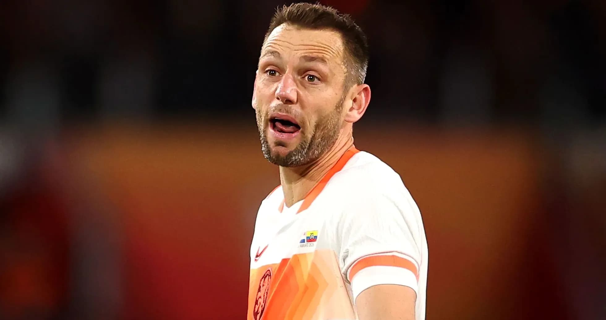 Player reacting during a football match on field