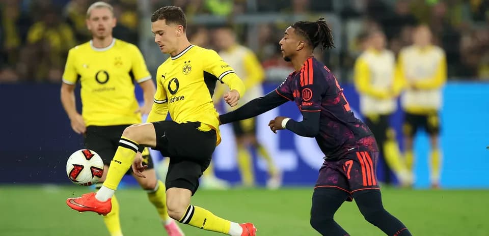 Player dribbling the ball during match action