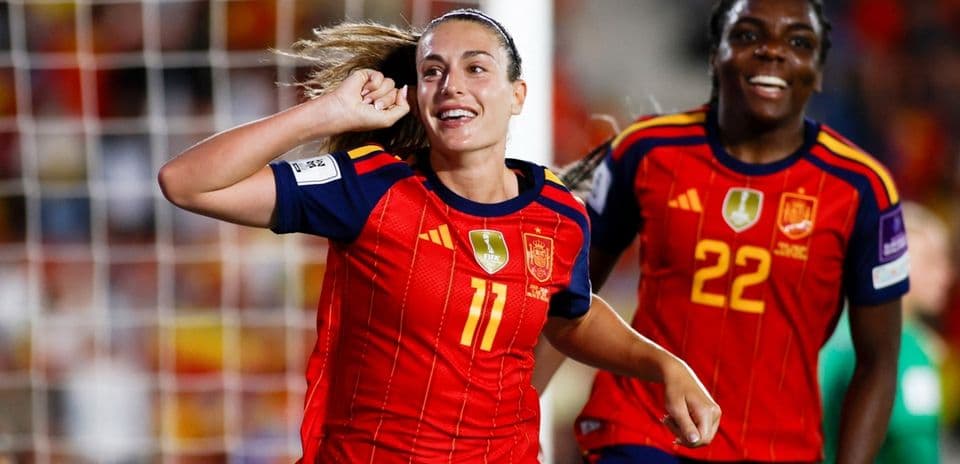 Spain player celebrating a goal during match